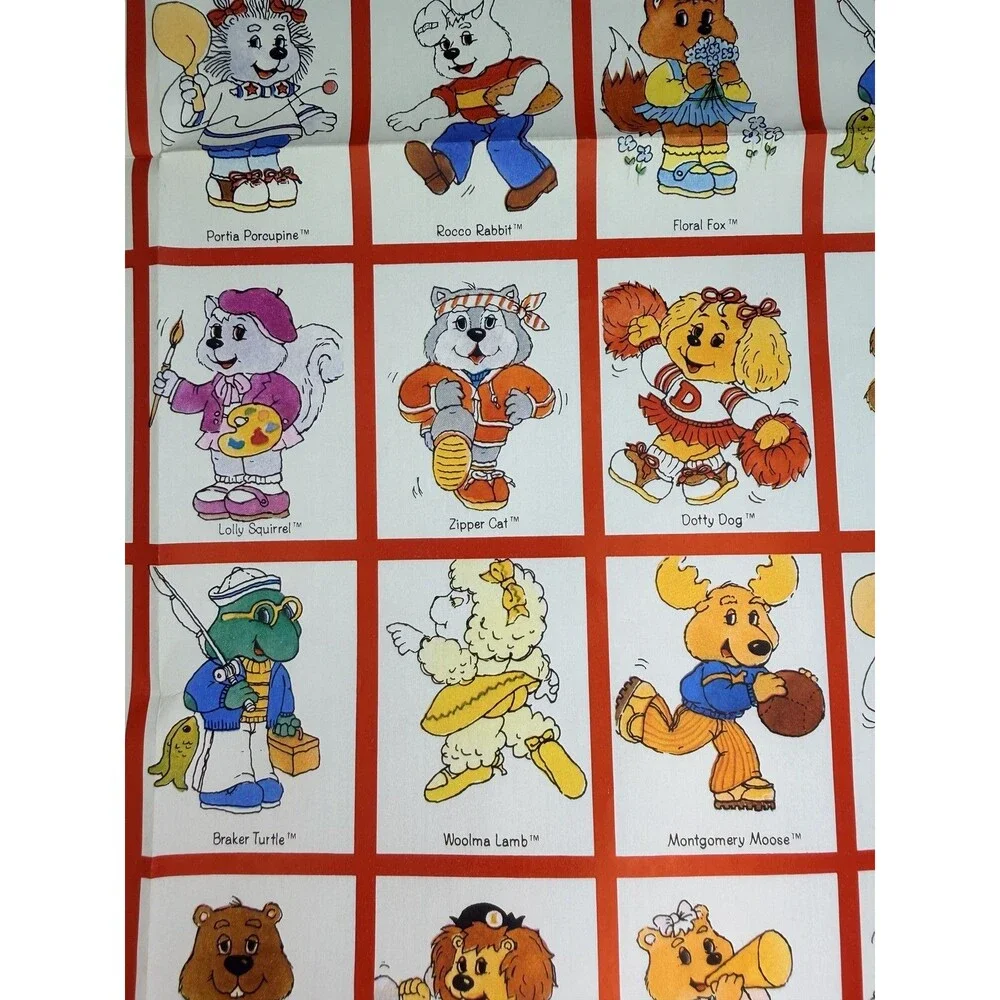 Vtg 1984 American Greetings Get Along Gang Animal Characters New Gift Wrap